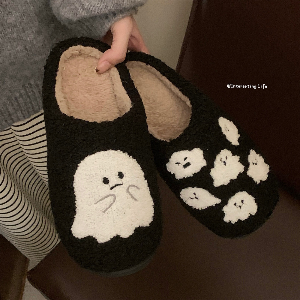 Dép Cotton Xixitiao Nữ Thu Đông Dễ Thương Trong Nhà Thường Ngày Ấm Áp