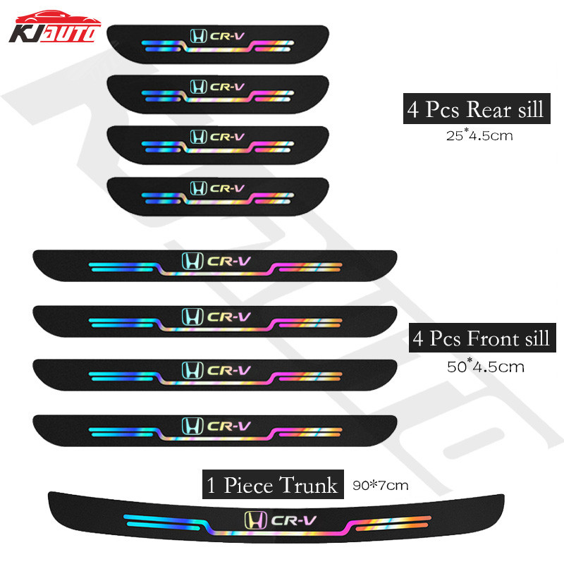 Honda CRV CR-V 2024 Xe Mới Laser Sill Miếng Dán Cửa Ô Tô Ngưỡng Dải Chống Trầy Xước Chống Nước Cầu Vồng Bảo Vệ Cửa Xe Ô Tô
