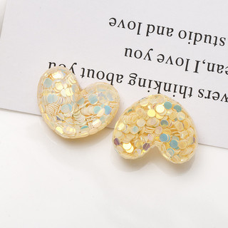 Dopamine Sequins Màu sắc ngọt ngào đa năng bông tai trái tim đào kẹp tóc nhãn dán ốp điện thoại phụ kiện DIY