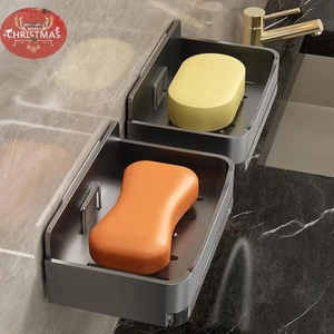 XUAN Phòng Tắm Giá Đỡ Xà Phòng Treo Tường Xà Phòng Xốp Giá Đỡ Người Tổ Chức Thoát Nước Đôi Món Ăn Xà Phòng Phụ Kiện Phòng Tắm VN