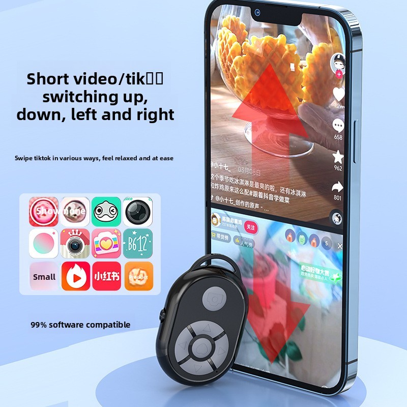 Điều khiển từ xa Bluetooth đa năng cho Tittok IPhone Xiaomi Redmi Samsung Điện thoại di động Selfie Stick Bộ điều khiển Camera Bluetooth