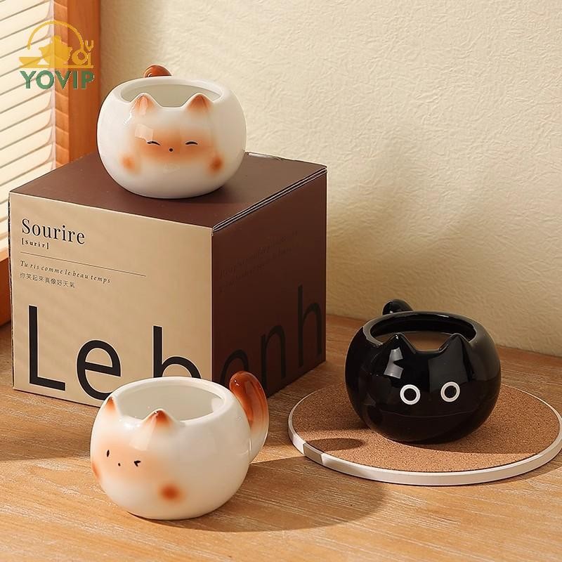 YOVIP Gốm Cốc Hoạt Hình Xiêm Cốc Cà Phê Underglase Màu Cốc Nước Nhà Ăn Sáng Sữa Cà Phê Cốc Quà Tặng Sinh Nhật VN