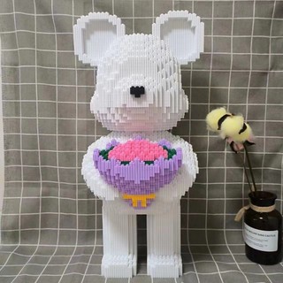 Tương thích với Lego Cặp đôi Phong cách Bó hoa Gấu bạo lực Khối xây dựng Đồ chơi Chuỗi khâu hạt Quà tặng giá trị cao cho các đối tượng N5LM