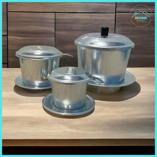 Phin cafe, phin pha cà phê cafe nhôm to cỡ lớn đại loại đẹp sáng bóng giá rẻ - Size Trung, đai, cồ