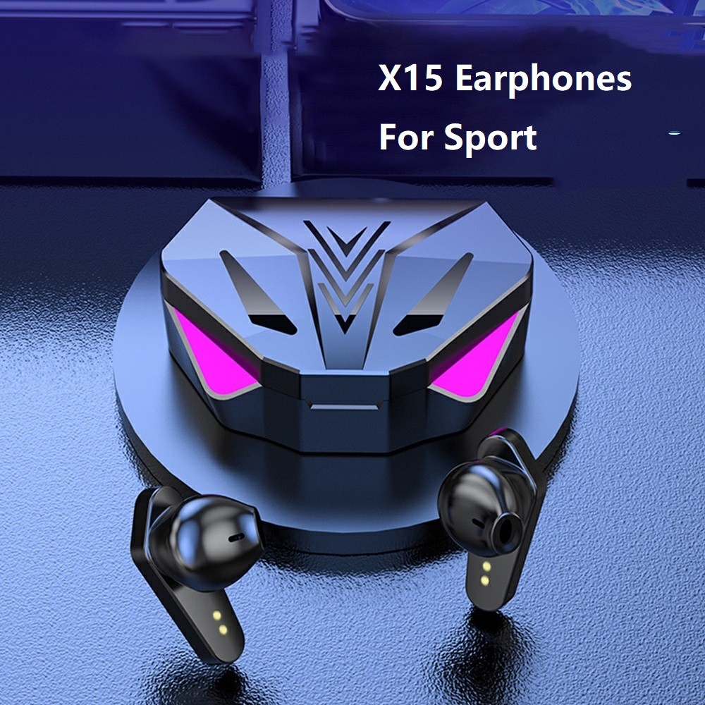 Tai nghe Bluetooth 5.3 không dây Tai nghe chơi game có độ trễ thấp Tai nghe giảm tiếng ồn di động X15