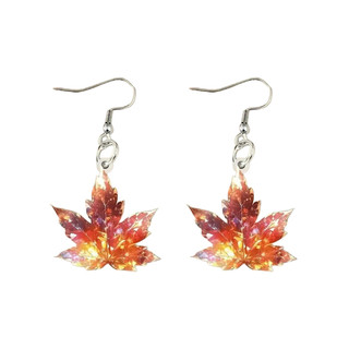Lá Phong Vintage Acrylic - Bộ Bông Tai & Mặt Dây Chuyền, Quà Tặng Perfect cho Lễ Tình Nhân và Sinh Nhật