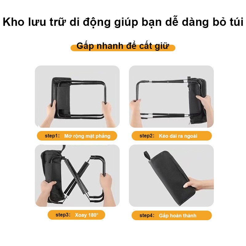 Ghế Gấp Dã Ngoại Chống Rỉ, Khung Thép Carbon Chịu 100kg, Gọn Nhẹ Như Ví, Phù Hợp Cắm Trại & Câu Cá
