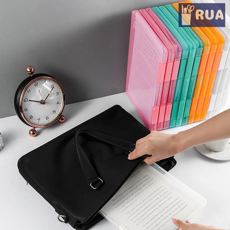 RUA 1 Hộp Tập Tin Di Động Nhiều Lớp, Hộp Tập Tin Trong Suốt Di Động, Hộp Tập Tin PP Nhựa A4, Hộp Bảo Quản Hợp Đồng Chống Thấm Nước Mới