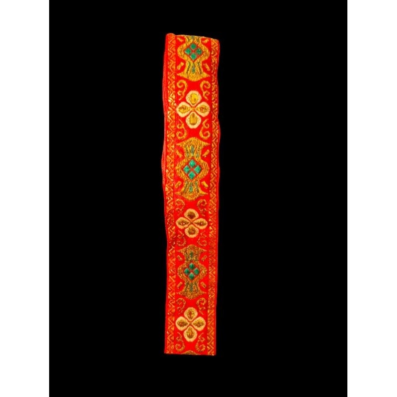 (1 cuộn 7m) Thổ cẩm bản 3,3-4cm dùng để làm mũ H mông, dây đội đầu tây nguyên, biểu diễn văn nghệ