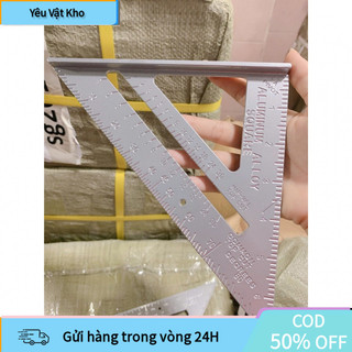 [COD] Thước ke vuông nhôm đúc 18cm, eke tam giác mòi góc, dùng trong mộc, cơ khí, DIY chính xác