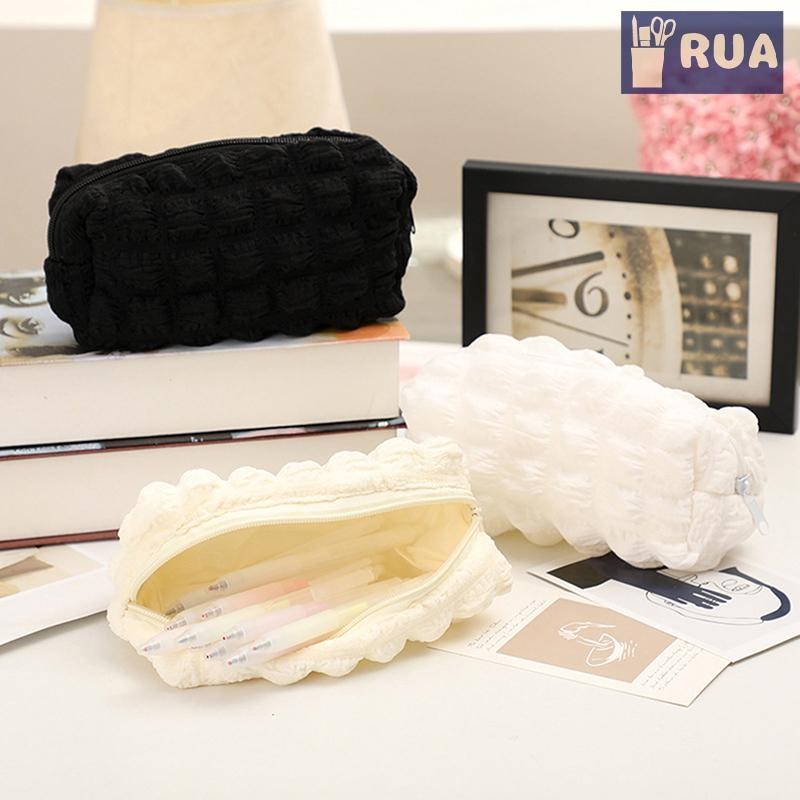 RUA Thời trang dễ thương Dây kéo sang trọng Túi đựng bút chì Trường học Đồ dùng văn phòng phẩm Túi đựng ví Lưu trữ Túi trang điểm dễ thương Hộp bút chì Mới