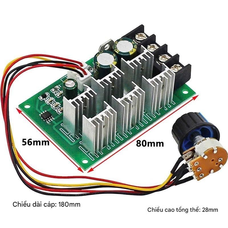 Mạch Điều Tốc DC PWM 12V 40A 2000W – Chỉnh Tốc Động Cơ 0–100%, Dùng Cho ...