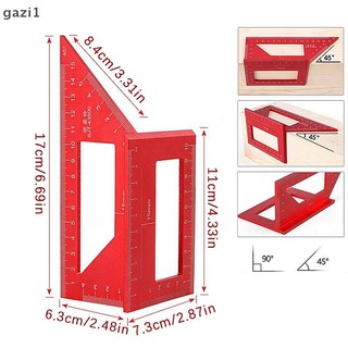 [gazi] Thước góc đa chức năng 45 90 độ Hợp kim nhôm Chế biến gỗ chính xác Thước góc vuông Thước đo đánh dấu Dụng cụ thợ mộc VN