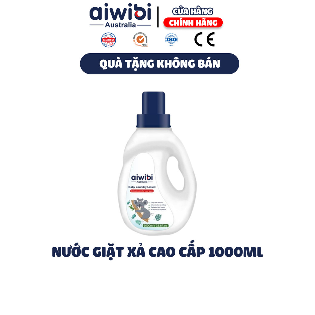 [QUÀ TẶNG] Nước giặt Aiwibi cho bé, bảo vệ vải mềm mại, loại vết bẩn hiệu quả (1000ml)
