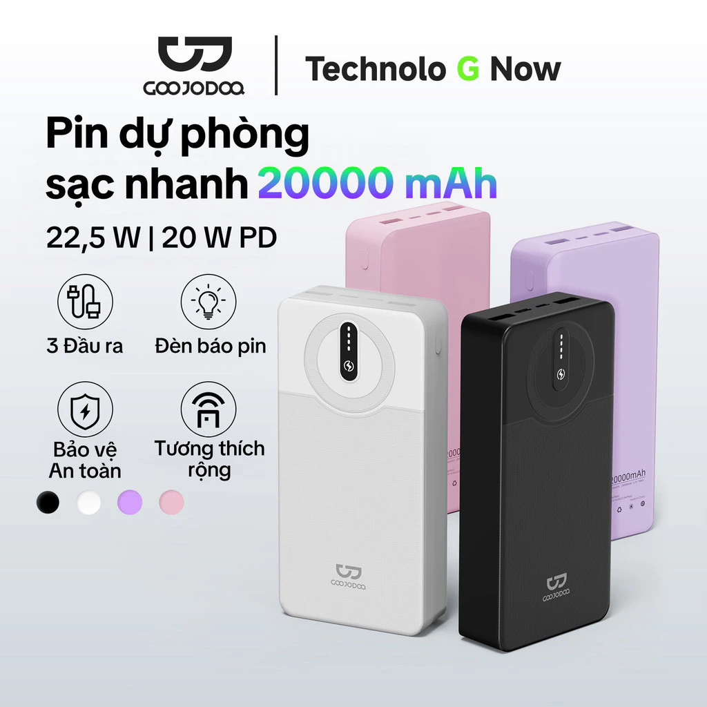 Sạc dự phòng GOOJODOQ 20000mAh 22.5W