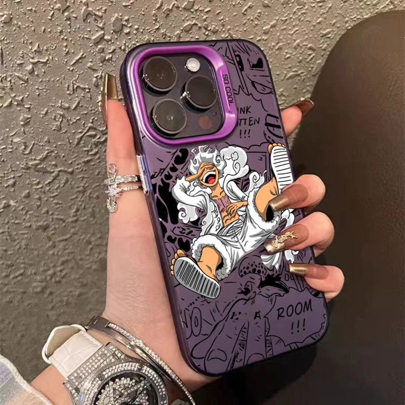 Gear 5 Nika Luffy Anime One Piece Ốp Lưng Cho Samsung Galaxy S25 Edge A17 A07 A56 A26 A36 A16 S24 FE S25 Plus Ultra Cellphone Case Thời Trang Laser IMD Matte Armor