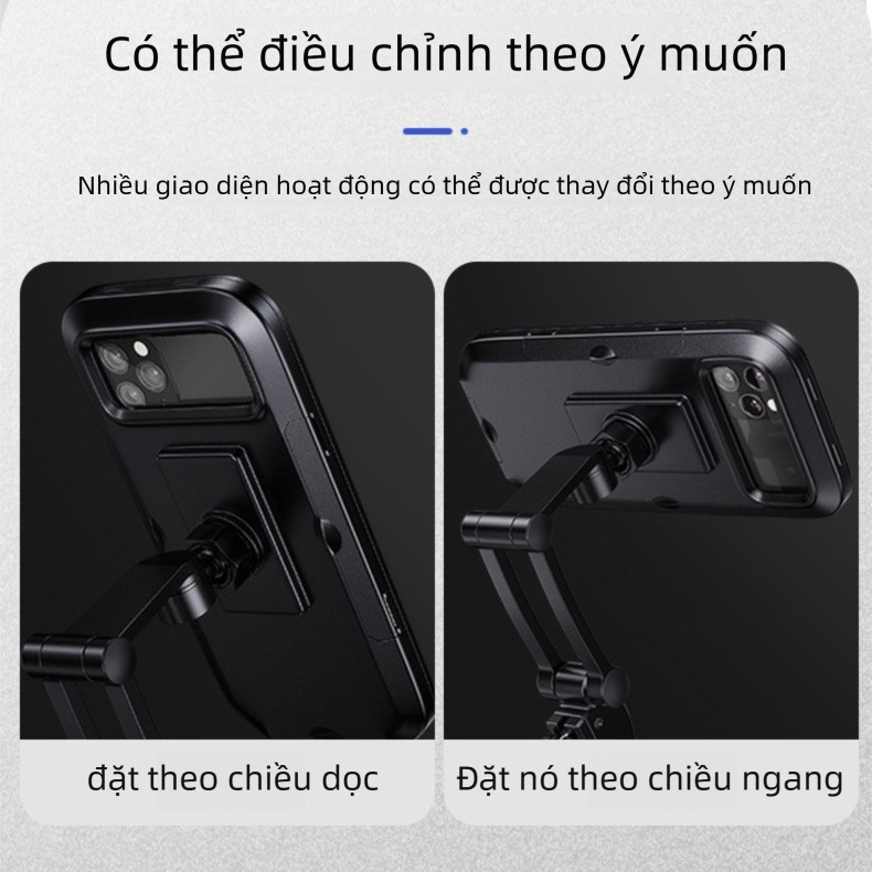 Giá đỡ điện thoại xe máy chống thấm nước cao cấp，Chiều cao có thể được điều chỉnh theo ý muốn và nó có thể xoay 360 độ.