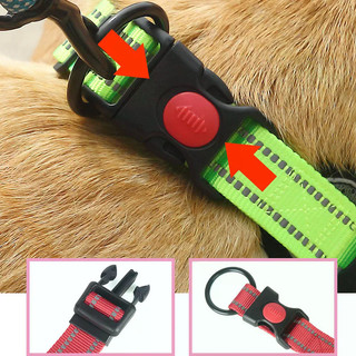 Vòng cổ chó phản quang thoáng khí bằng lưới tổ ong, Vòng cổ thú cưng có đệm mềm bằng Nylon có thể điều chỉnh an toàn ban đêm cho chó nhỏ vừa lớn