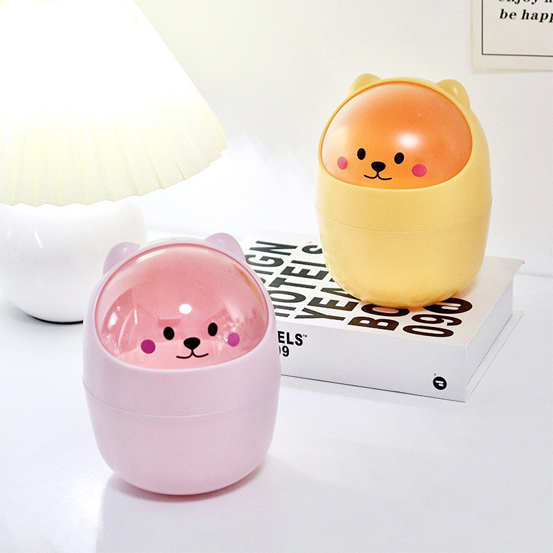 Giỏ Giấy Để Bàn Có Nắp Phòng Ngủ Để Bàn Thùng Rác Có Thể Dễ Thương Mini Nhỏ Đầu Giường Thùng Rác Hộ Gia Đình