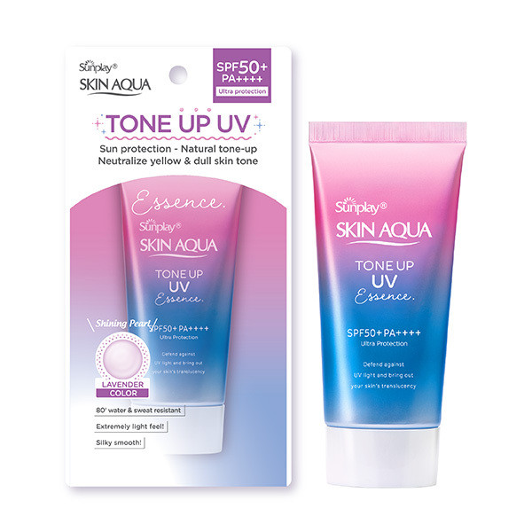 Kem chống nắng hiệu chỉnh sắc da nâng tông Skin Aqua Tone Up Essence, Tuýp lớn 80g