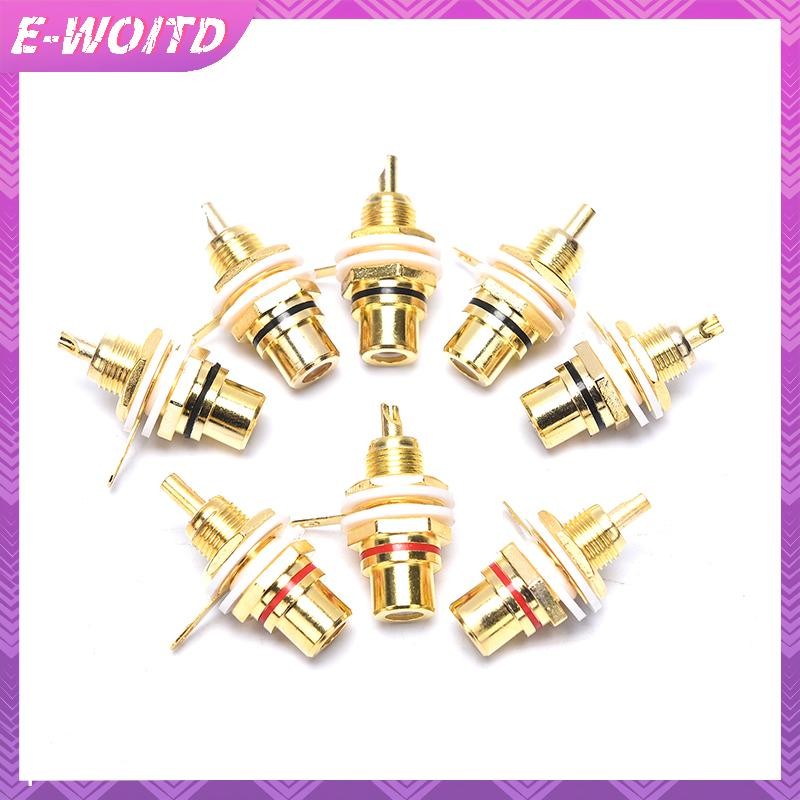 E-woitd 10 Chiếc Bảng Gắn Mạ Vàng RCA Nữ Cắm Jack Âm Thanh Ổ Cắm Khuếch Đại HNVN