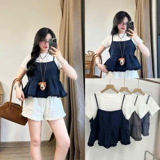 Sét áo babydoll cộc tay phong cách dịu dàng dành cho nữ tính cực xinh