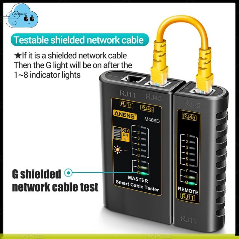 M469D RJ45 Cáp Lan Test Kiểm Tra Cáp Mạng RJ11 RJ12 CAT5 UTP LAN Cable Test Công Cụ Mạng Sửa Chữa Mạng A