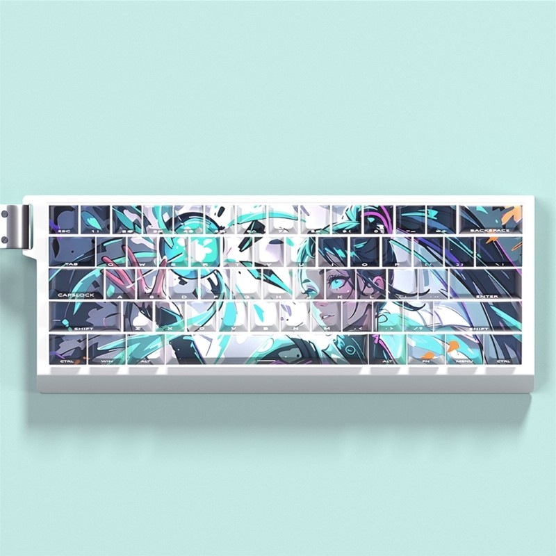 [3C] Anime Keycaps Hoạt Hình 74 Phím PBT Keycap Bàn Phím Cơ Mũ Cho 61 67 68 Bàn Phím Phụ Kiện Chơi Game