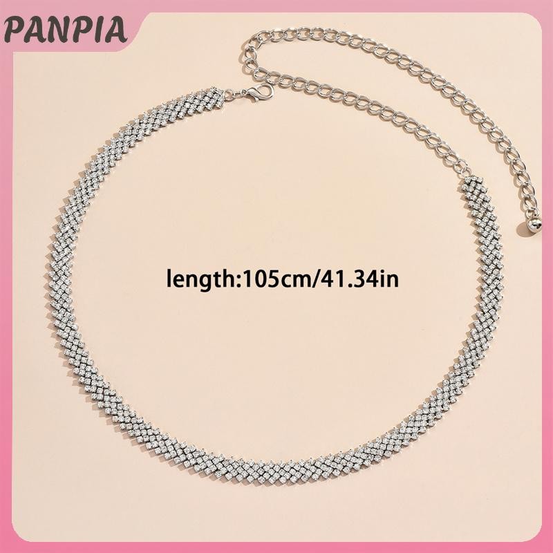 PANPIA-Thời Trang Dây Thắt Lưng Kim Cương Giả Dành Cho Nữ Bé Gái Hợp Thời Trang Trang Trang Trí Dây Thắt Lưng Cao Cấp Cao Cấp Có Thể Điều Chỉnh Thắt Lưng