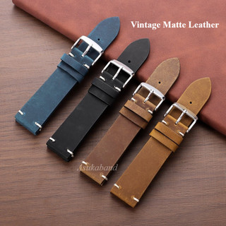 Dây đeo đồng hồ da thật Vintage Matte 18 / 20 / 21 / 22 / 24mm Dây đeo đồng hồ da ngựa điên bằng dầu Vòng đeo tay nam nữ Dây đeo đồng hồ bằng da bắp chân mềm dành cho doanh nhân