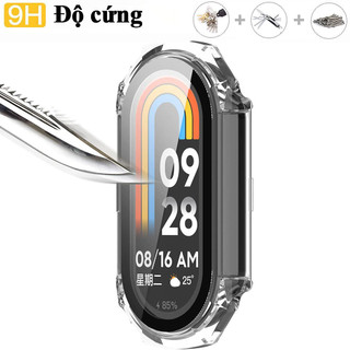 Ốp bảo vệ Xiaomi Mi Band 3 4 5 6 7 8 9 10 vỏ liền khối kèm kính cường lực cảm ứng nhạy chống trầy
