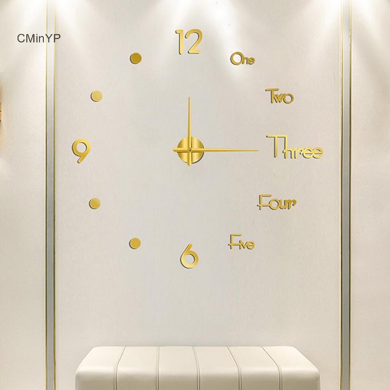 CMinYP 1 Đồng Hồ Treo Tường 3D Gương Dán Tường Sáng Tạo DIY Đồng Hồ Treo Tường Thiết Kế Hiện Đại Tắt Tiếng Thạch Anh Kim Đồng Hồ Trang Trí Nhà Vinh Quang