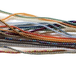 2mm Nhiều Màu Sắc Giao Hưởng Đục Lỗ Pha Lê Thủy Tinh Gạo Hạt Hạt DIY Handmade Trang Sức Vòng Cổ Phụ Kiện Chất Liệu