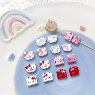 Hoạt Hình Hợp Kim Kitty Mèo Hạt Miếng Đệm Hạt diy Handmade Vòng Tay Vòng Cổ Bông Tai Đính Hạt Điện Thoại Di Động Dây Xích Phụ Kiện Chất Liệu