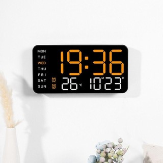 Đồng hồ treo tường điện tử NOOKSTORY, Đồng hồ LED kỹ thuật số nhiệt độ đa chức năng, Điều khiển bằng giọng nói Đồng hồ bàn hiển thị ngày DST cho phòng ngủ