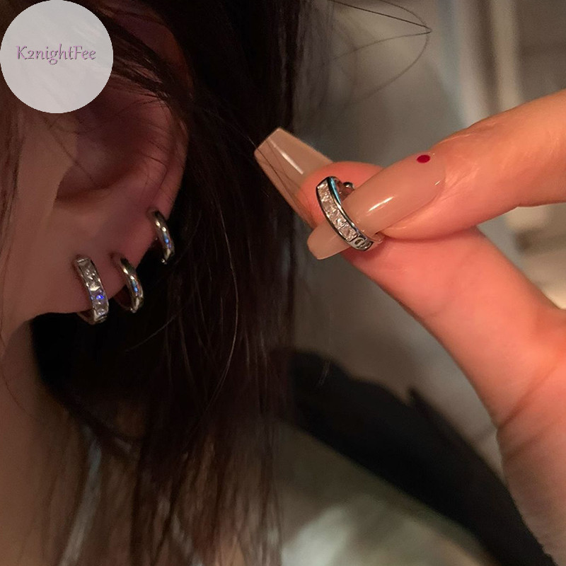 K2nightfee 4 Cái / bộ Bông Tai Vòng Pha Lê Zircon Thẩm Mỹ Cho Nữ Hợp Thời Trang Thoáng Mát Tinh Tế Bông Tai Đeo Hàng Ngày Phụ Kiện Trang Sức Quà Tặng VN
