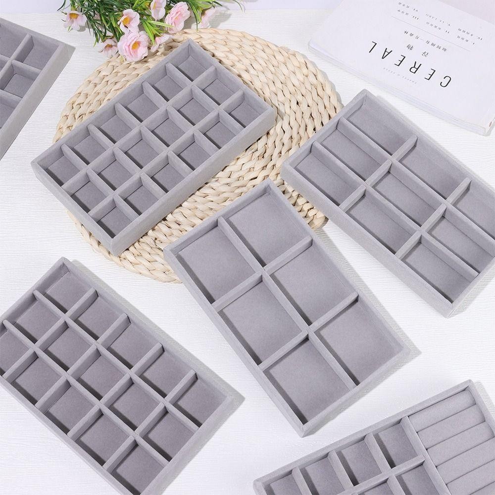 Khay trưng bày vòng cổ BAMBOOB, Hộp lưu trữ trang sức nhung nhung có thể xếp chồng lên nhau, Hộp sắp xếp trưng bày ngăn kéo Vòng cổ vòng tay