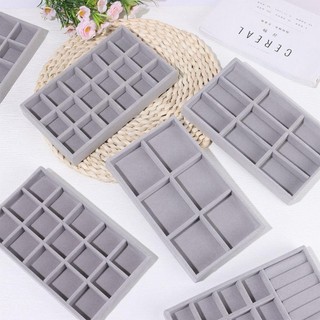 [Giao hàng từ Việt Nam] Hộp đựng đồ trang sức nhung EARTHLYCO, Khay trưng bày vòng cổ có thể xếp chồng lên nhau bằng nhung, Hộp ngăn kéo Khay sắp xếp Vòng cổ vòng tay