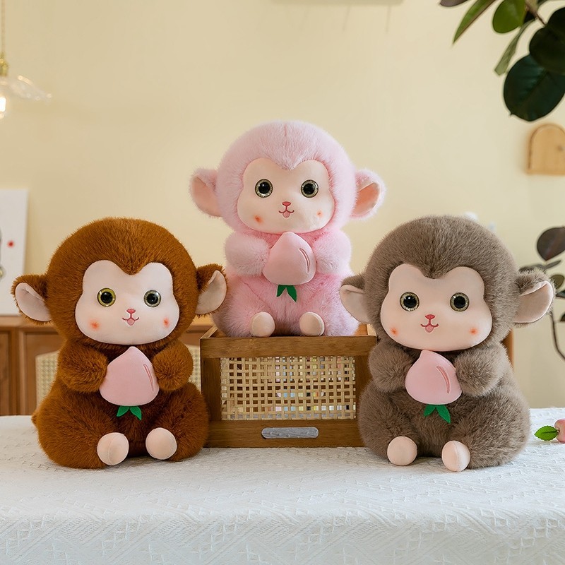Rytanda Khỉ Sang Trọng Đồ Chơi Đào Dễ Thương Ôm Khỉ Búp Bê 2 Trong 1 Trái Cây Động Vật Gối Gấu Bông Quà Tặng Sinh Nhật Trẻ Em Quà Tặng Cho Bạn Gái Quà Tặng Giáng Sinh