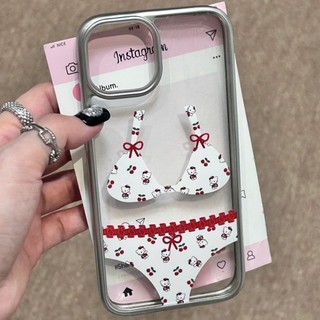 Ốp Điện Thoại Thích Hợp Cho iPhone Cherry KT Cat Bikini 15 / 14 / 13promax Vỏ Điện Thoại 12 / 11pro Vỏ Mềm xr / xs 7 Vỏ Bảo Vệ Chống Sốc SQPU