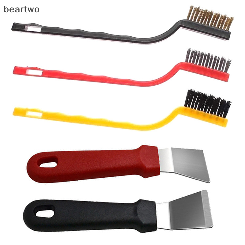 < Beartwo > Bàn chải dây làm sạch bếp Gas Dụng cụ nhà bếp Bàn chải khử nhiễm mạnh bằng kim loại Đẹp