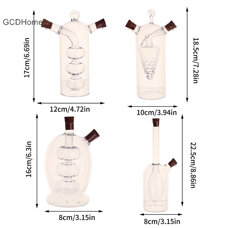Gcdhome 1 2 Trong 1 Chai Hai Lớp Nước Sốt Dầu gar Chai Thủy Tinh Gia Vị Kín Nhà Bếp Bảo Quản Chai Lọ Dụng Cụ Nhà Bếp HOT