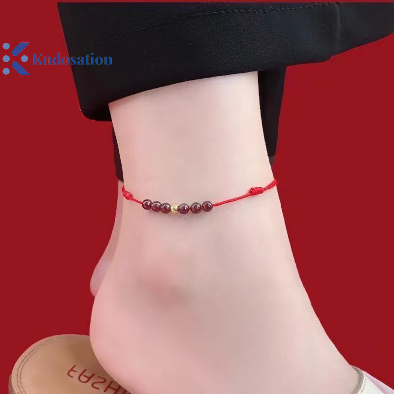 Vòng Tay Dây Kudosation Dành Cho Nữ, Tay Dây Đỏ Vòng Tay Cô Gái Sinh Nhật Tình Bạn Quà Tặng May Mắn Trang Sức Đỏ Đen