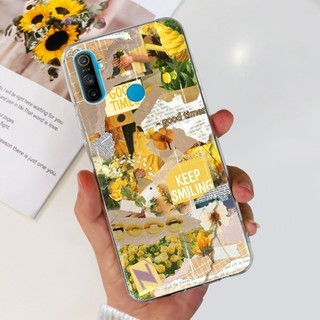 Dành Cho Realme C3 Vỏ RMX2027 RMX2020 RMX2021 Thiết Kế Mới Hoa Thời Trang Mềm Mại Trong Suốt Silicon Dành Cho Realme Narzo 10 10A Ốp Lưng