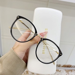 Retro Khung Kim Loại Kính Mắt Quá Khổ Trong Suốt Ống Kính Kính Nam Nữ Quang Trong Suốt Mèo Mắt Kính Khung Cảnh