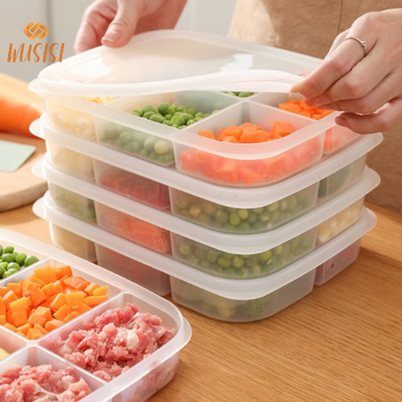 [Wusisi] Hộp Bảo Quản Thực Phẩm Trái Cây Ngăn Di Động Tủ Lạnh Tủ Đông Sắp Xếp MỚI