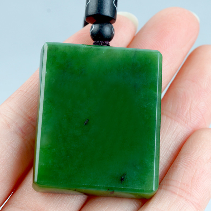 Mặt dây chuyền Jasper An toàn Không có vấn đề Mặt dây chuyền nữ Spinach Green Jade Mặt dây chuyền