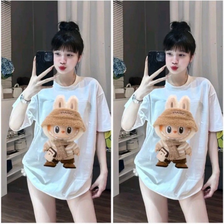 [S-3XL] Labubu Men & Women Trendy T-shirt Loose Breathable Quick-Drying Top Couple T-shirt 2024 Summer