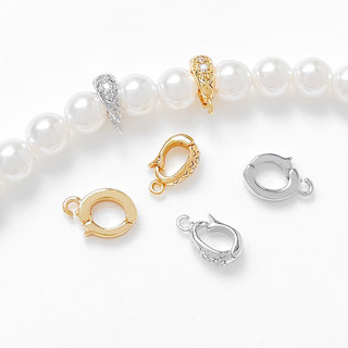 18K Mạ vàng Đồng Zirconia Giữ màu Khóa hạt dưa đơn giản Mặt dây chuyền đơn Khóa phổ thông Phụ kiện hạt DIY cho vòng tay và dây chuyền