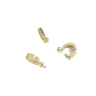 Đồng Clad Màu Vàng Giữ Kẻ Sọc Zirconi Kích Thước Nhỏ Đa Năng Ngọc Trai Treo Khóa DIY Handmade Trang Sức Đính Hạt Tay Vòng Cổ Phụ Kiện